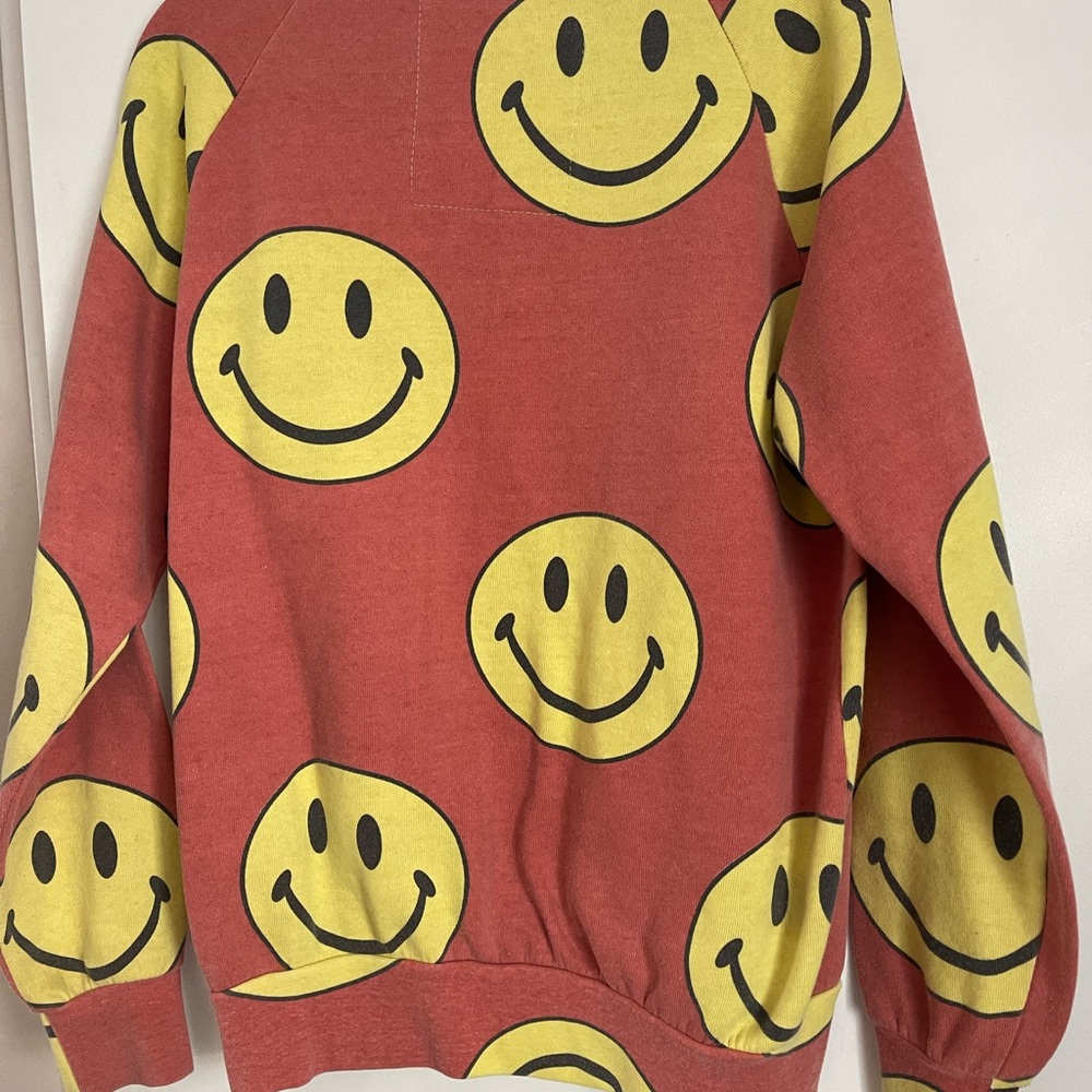 Aviator Nation Red and Yellow Smiley Sweatshirt - Picture 2 of 4